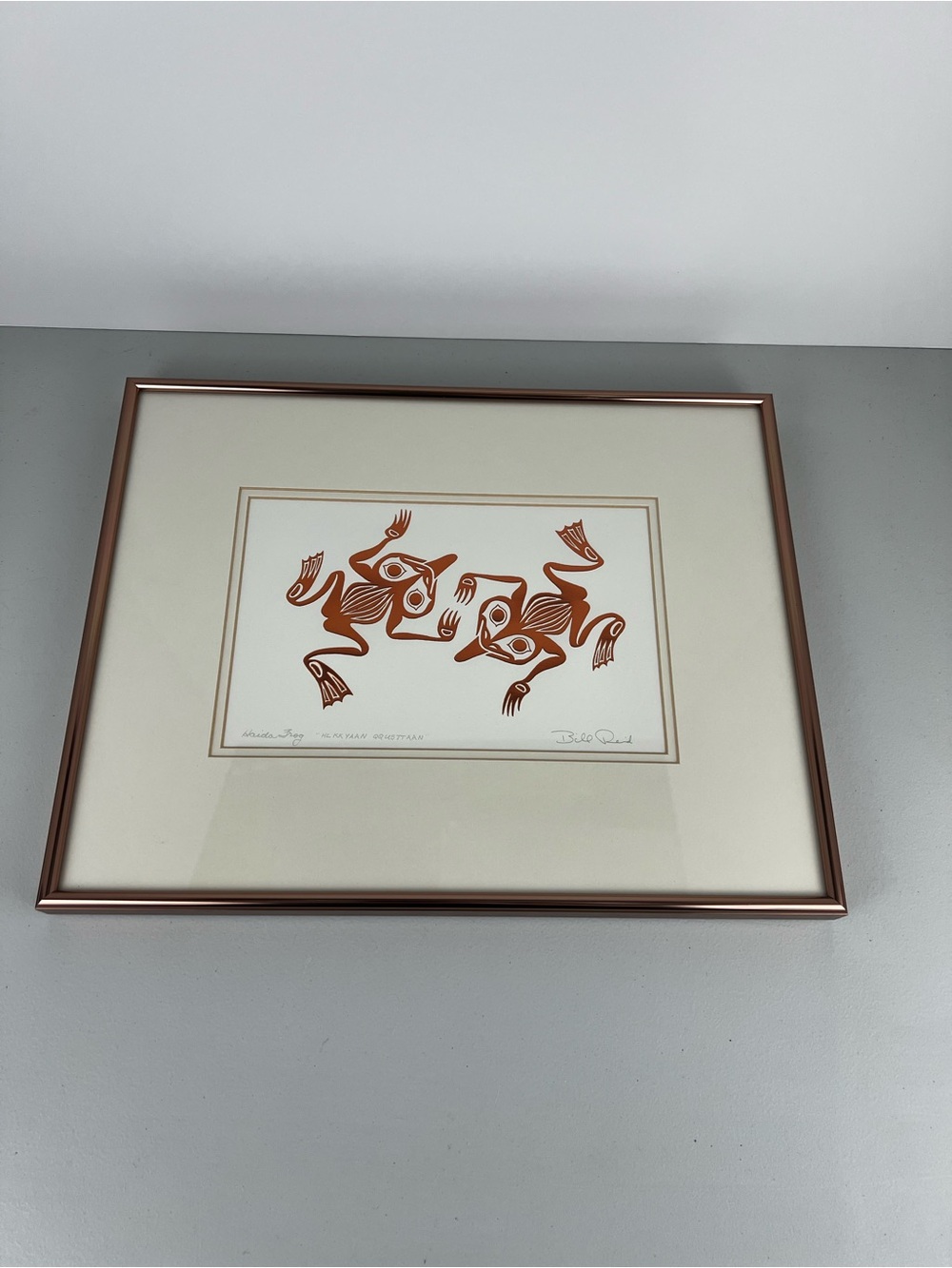 Bill Reid Framed Haida Frog Copper Art Card Canadian Indigenous
